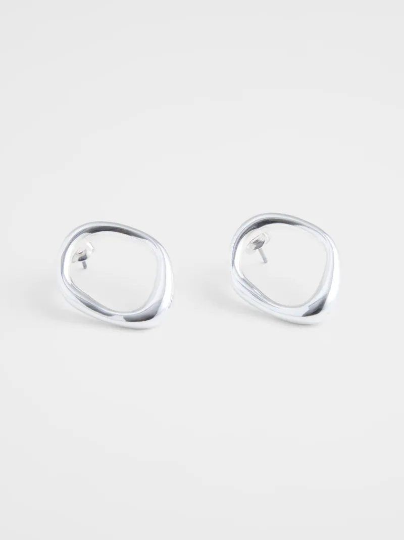 FRENCH CONNECTION Jewellery<Organic Oval Stud Earrings Silver