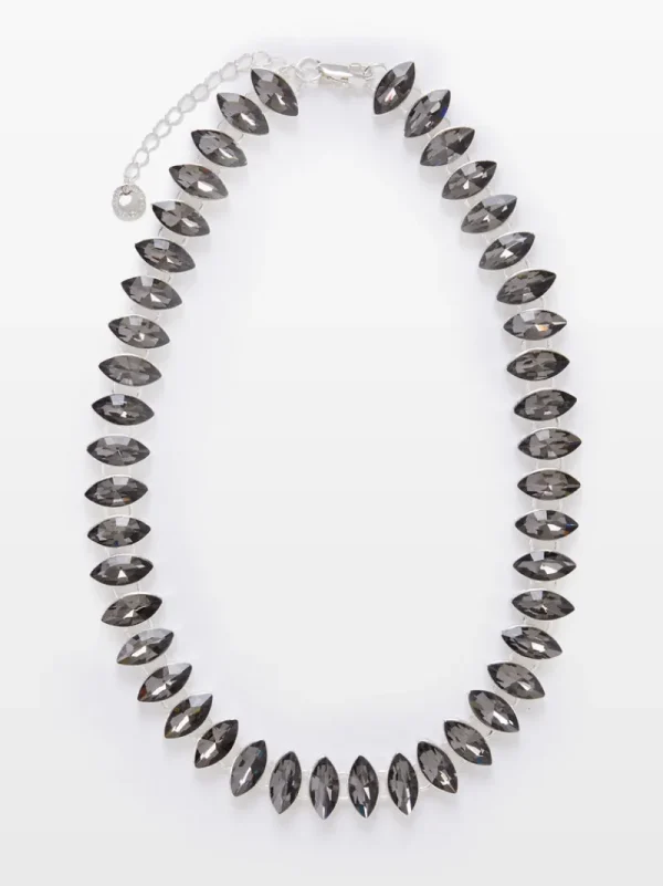 FRENCH CONNECTION Jewellery<Oval Crystal Necklace Black/Silver