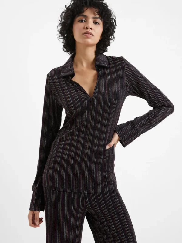 FRENCH CONNECTION Sale | Co-ords<Paula Lurex Stripe Top BlackoutMulti