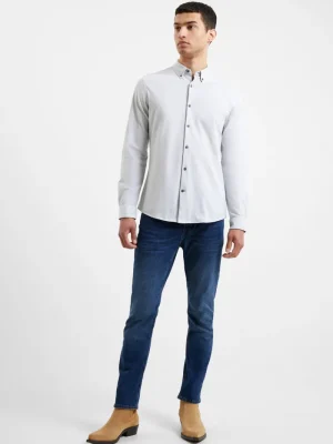 FRENCH CONNECTION Men's Shirts<Premium Pique Long Sleeve Shirt Grey