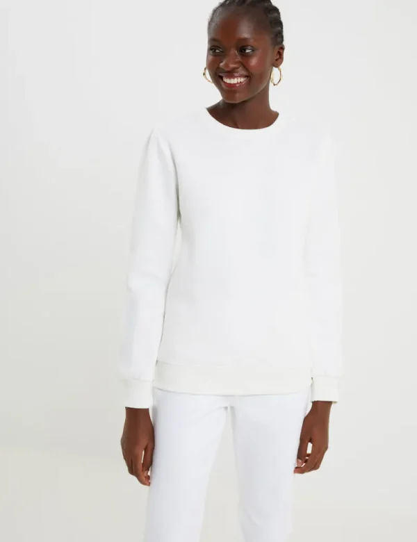 FRENCH CONNECTION Hoodies & Sweatshirts<Puff Sleeve Sweatshirt Ecru