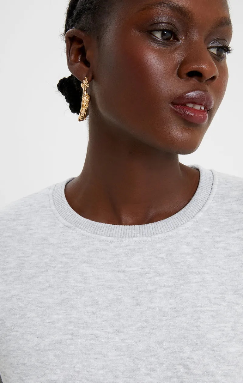 FRENCH CONNECTION Hoodies & Sweatshirts<Puff Sleeve Sweatshirt LightGreyMel