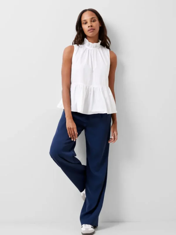 FRENCH CONNECTION Tops<Rhodes Poplin Peplum Top LinenWhite