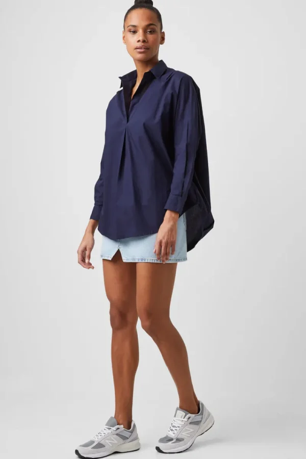 FRENCH CONNECTION Women's Shirts<Rhodes Poplin Popover Shirt Indigo