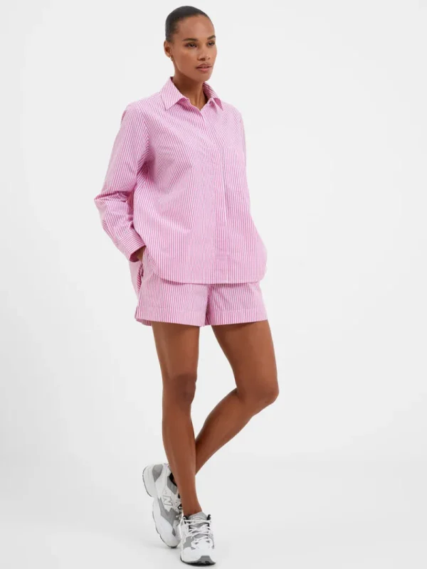 FRENCH CONNECTION Women's Shirts<Rhodes Poplin Stripe Popover Shirt WILDROSA-WHITE