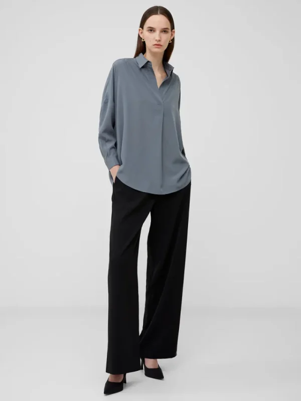 FRENCH CONNECTION Women's Shirts | Tops<Rhodes Recycled Crepe Popover Shirt StormyWeather