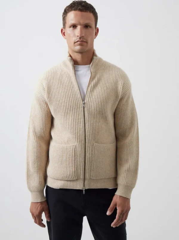 FRENCH CONNECTION Jumpers & Cardigans<Rib Knitted Jacket PaleKhaki
