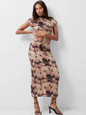 FRENCH CONNECTION Women's Skirts | Skirts & Shorts<Riya Ava Midi Skirt Mocha/ChocolateMult