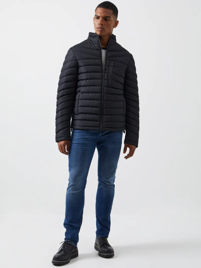 FRENCH CONNECTION Coats & Jackets<Row Funnel Neck Puffer Jacket Black