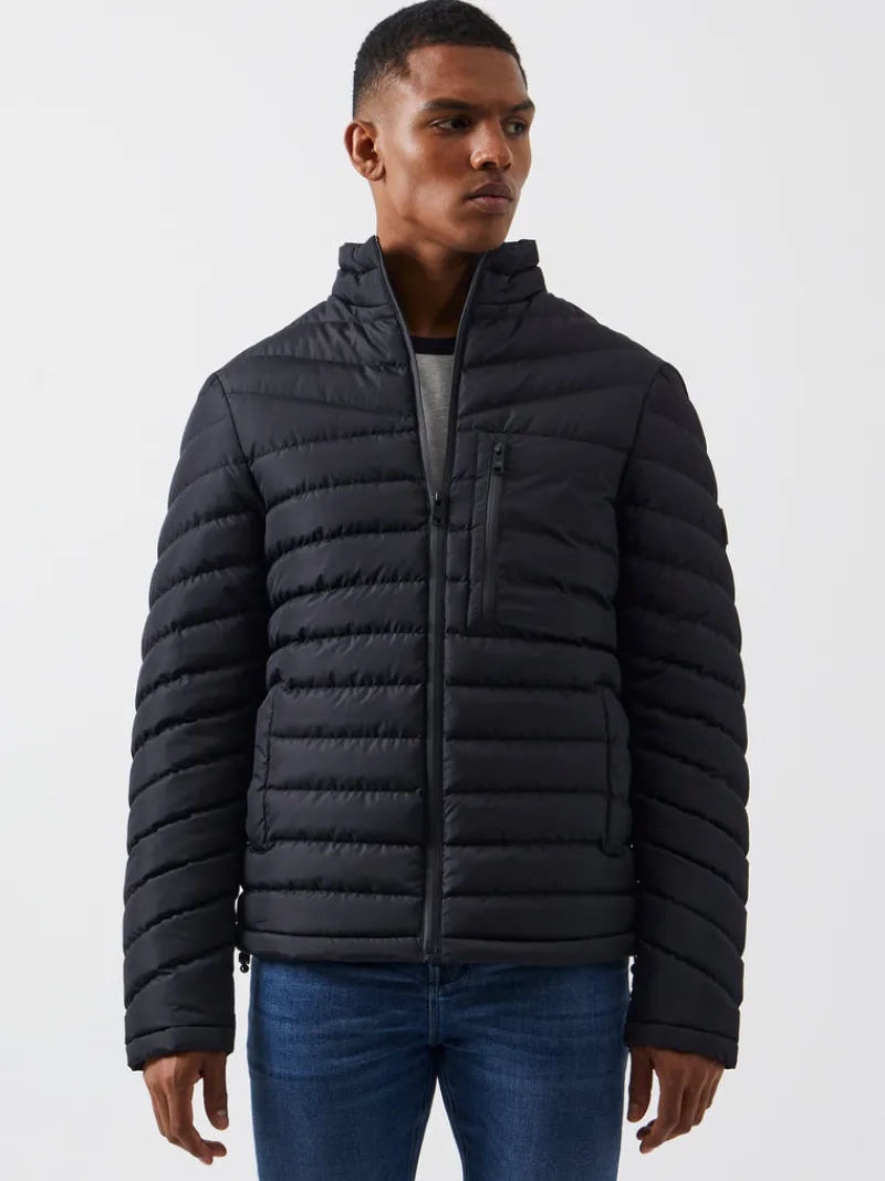 FRENCH CONNECTION Coats & Jackets<Row Funnel Neck Puffer Jacket Black
