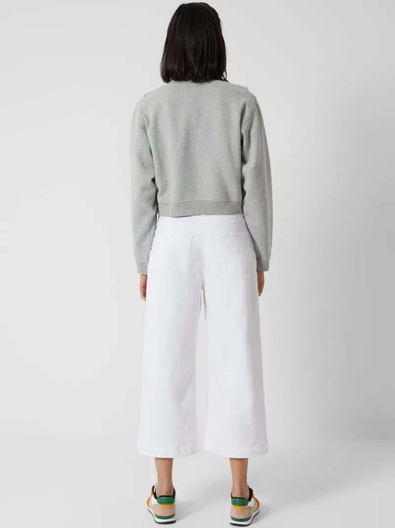 FRENCH CONNECTION Hoodies & Sweatshirts<Ruffle Crew Neck Sweatshirt LightGreyMel