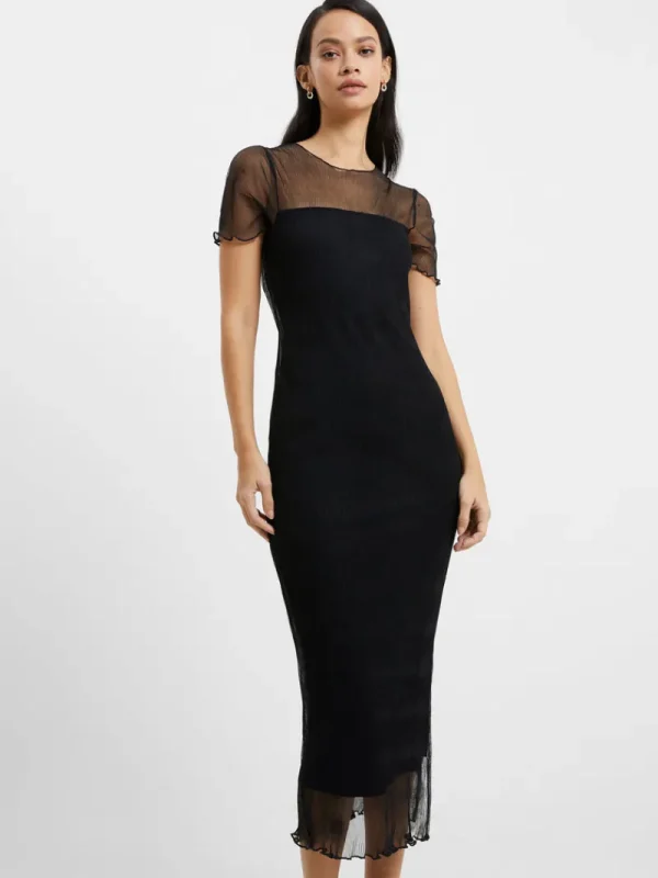 FRENCH CONNECTION Wedding Guest Dresses<Saskia Ruched Midi Dress Blackout