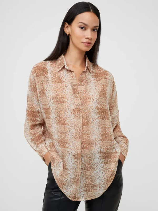 FRENCH CONNECTION Women's Shirts< Smooth Georgette Popover Shirt Snake