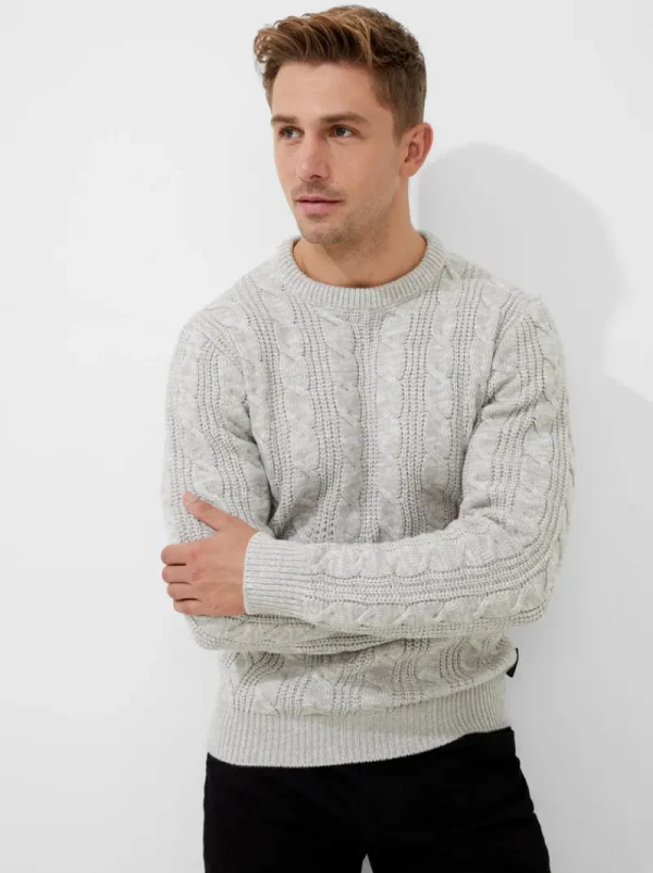 FRENCH CONNECTION Jumpers & Cardigans<Soft Cable Knit Crew Neck Jumper EcruMel
