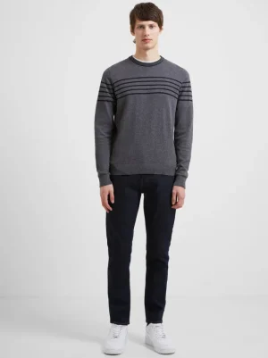 FRENCH CONNECTION Sale | Jumpers & Cardigans<Stripe Crew Neck Sweatshirt CharcoalMel