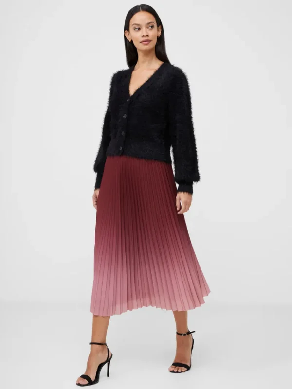 FRENCH CONNECTION Sale<Sunburst Crepe Pleat Midi Skirt BitterChocFoxglove