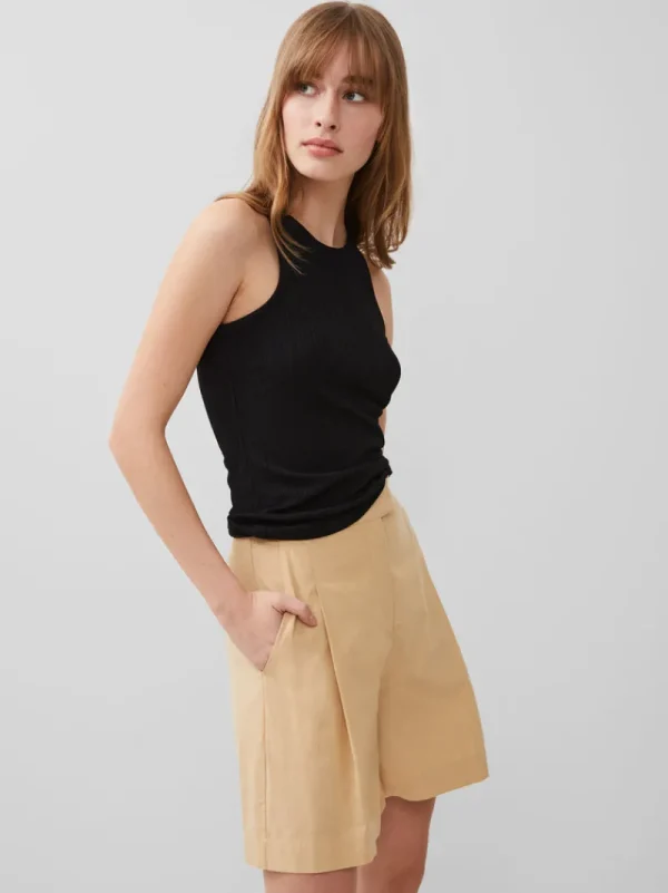 FRENCH CONNECTION Tops<Tallie Textured Racer Tank Top Blackout