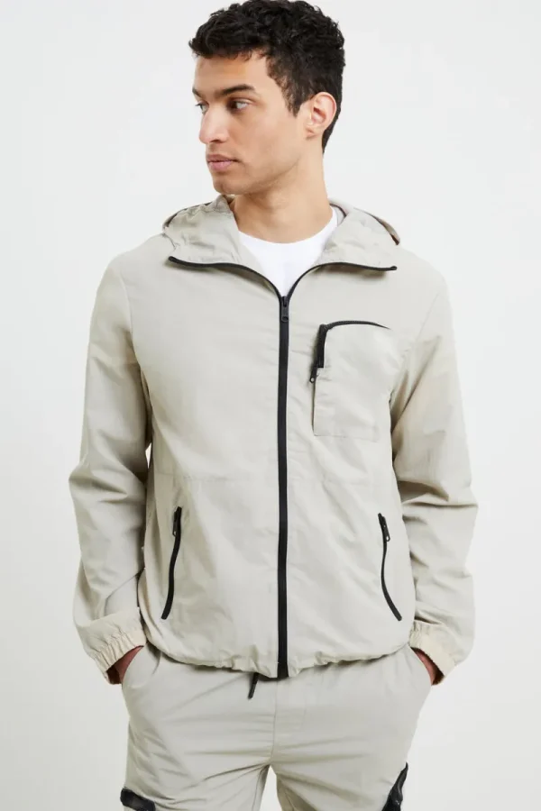 FRENCH CONNECTION Coats & Jackets<Tech Hooded Shacket Stone