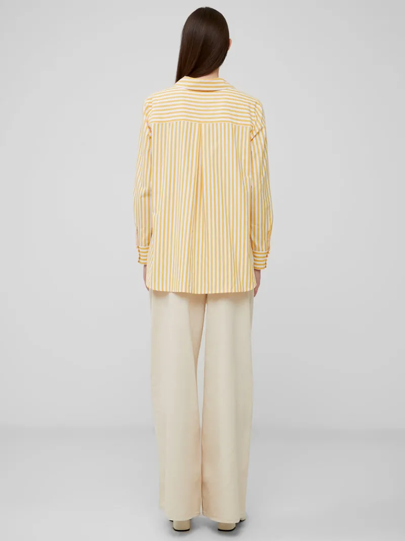 FRENCH CONNECTION Women's Shirts | Tops<Thick Stripe Relaxed Popover Shirt Banana/LinenWhite