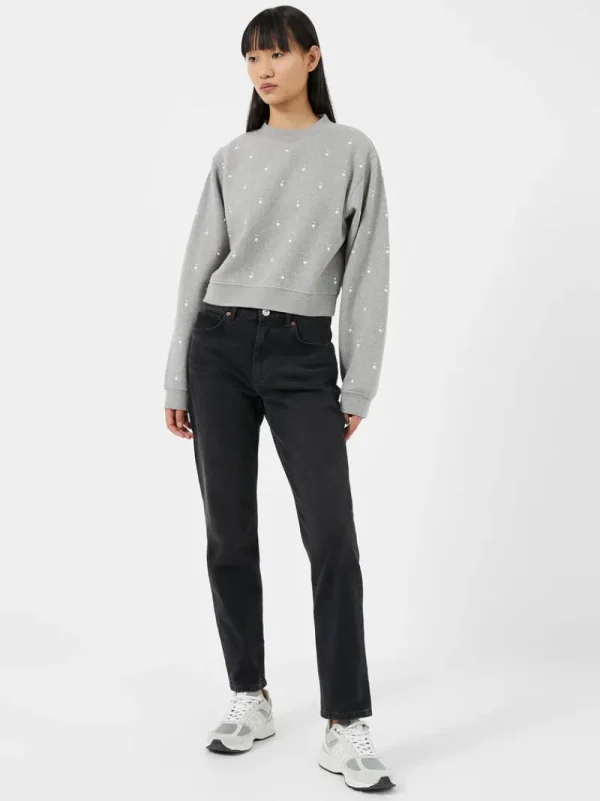 FRENCH CONNECTION Hoodies & Sweatshirts<Thrya Embellished Sweatshirt LgtGreyMel
