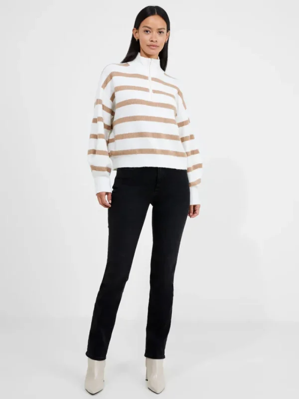 FRENCH CONNECTION Jumpers & Cardigans<Vhari Recycled Knit Half Zip Jumper WinterWhite/Camel