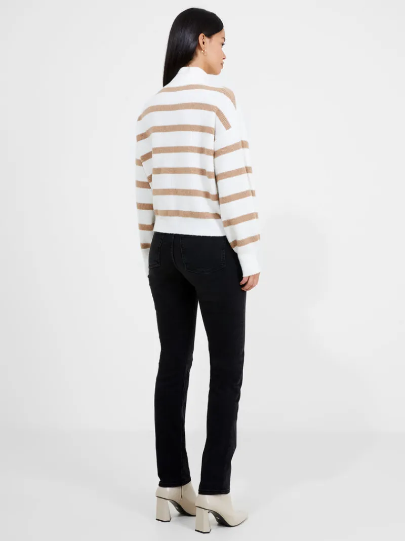 FRENCH CONNECTION Jumpers & Cardigans<Vhari Recycled Knit Half Zip Jumper WinterWhite/Camel