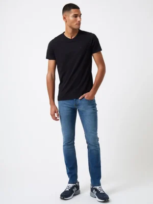 FRENCH CONNECTION T-Shirts & Polo Shirts<V-Neck Logo T-Shirt Black