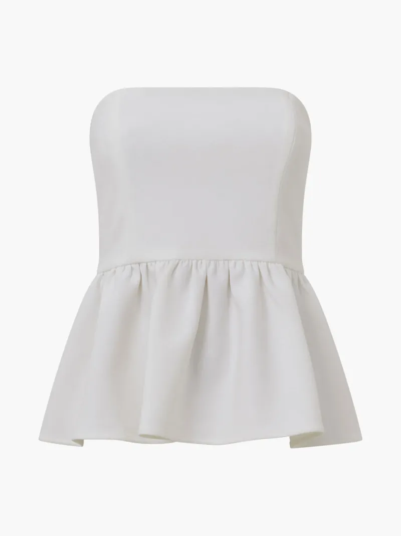 FRENCH CONNECTION Tops<Whisper Strapless Peplum Top SummerWhite