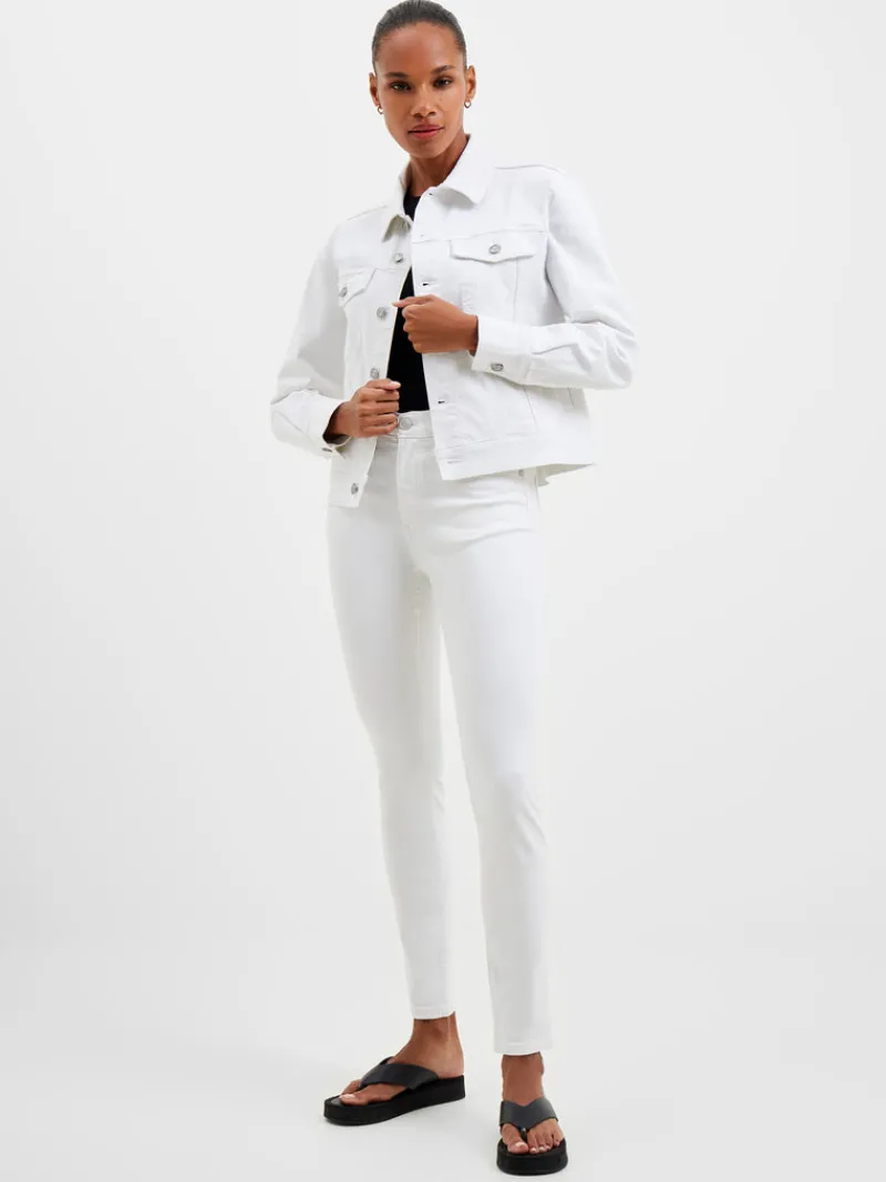 FRENCH CONNECTION Co-ords | Coats & Jackets< Denim Stretch Trucker Jacket WHITE