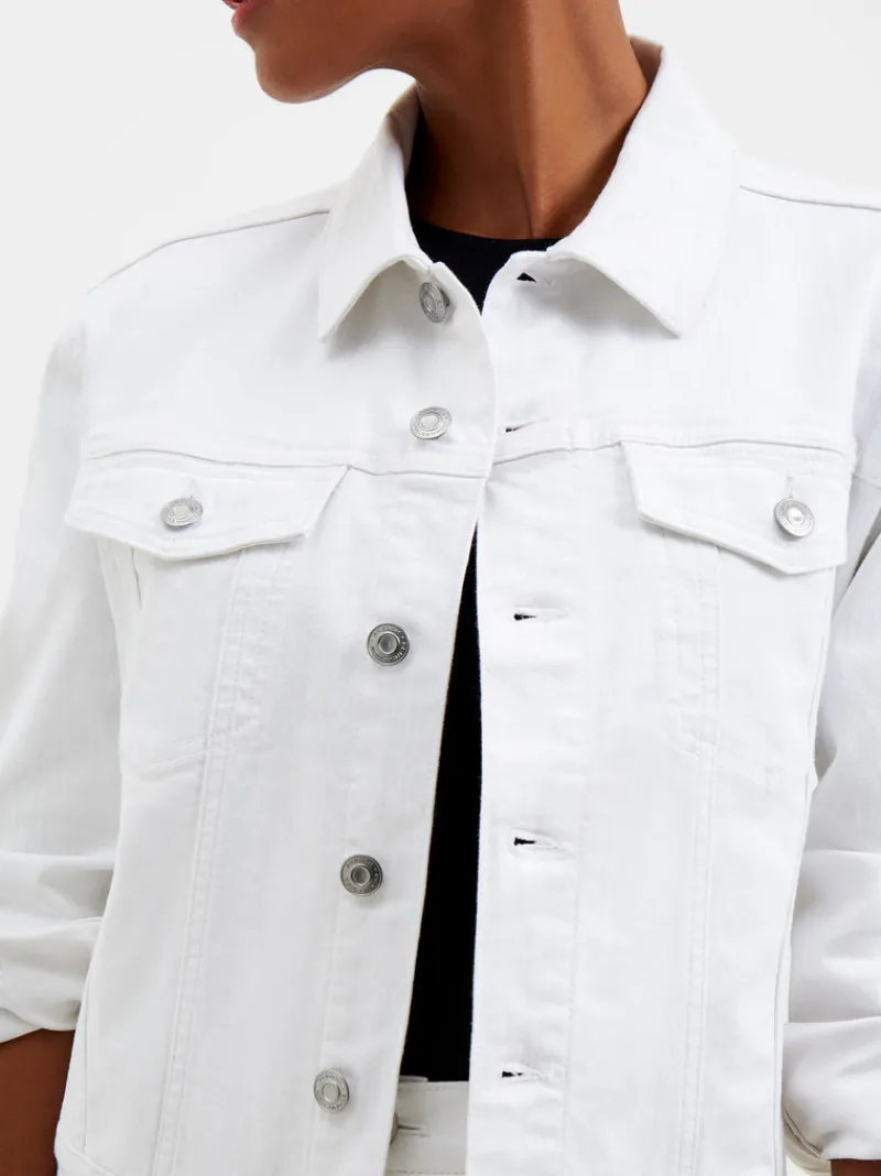 FRENCH CONNECTION Co-ords | Coats & Jackets< Denim Stretch Trucker Jacket WHITE