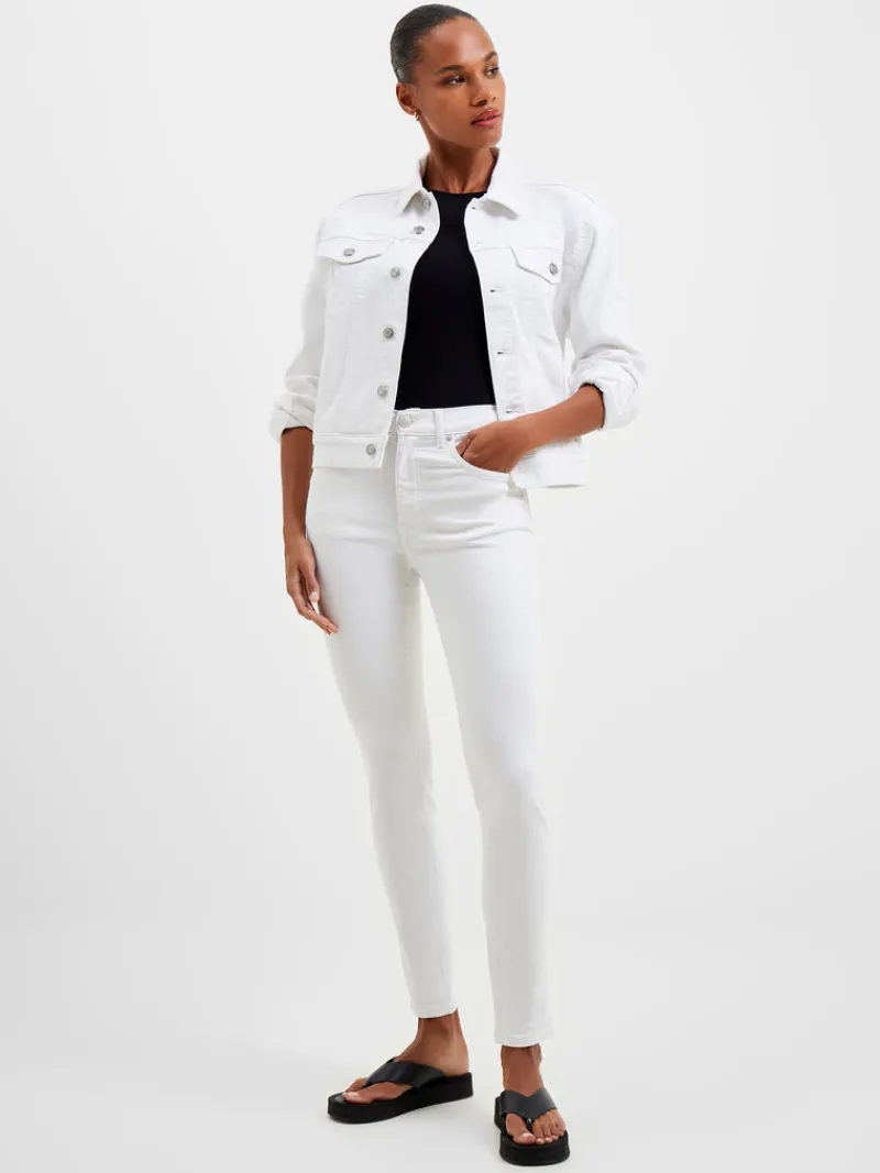 FRENCH CONNECTION Co-ords | Coats & Jackets< Denim Stretch Trucker Jacket WHITE